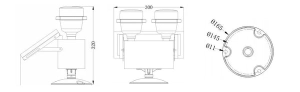 Dual Solar Powered Obstruction Warning Light