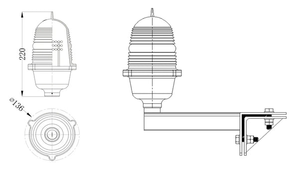 JW-LI/B Solar Aviation Obstruction Light Low Intensity Type B